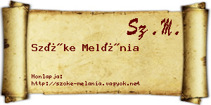 Szőke Melánia névjegykártya