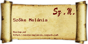 Szőke Melánia névjegykártya