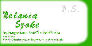 melania szoke business card